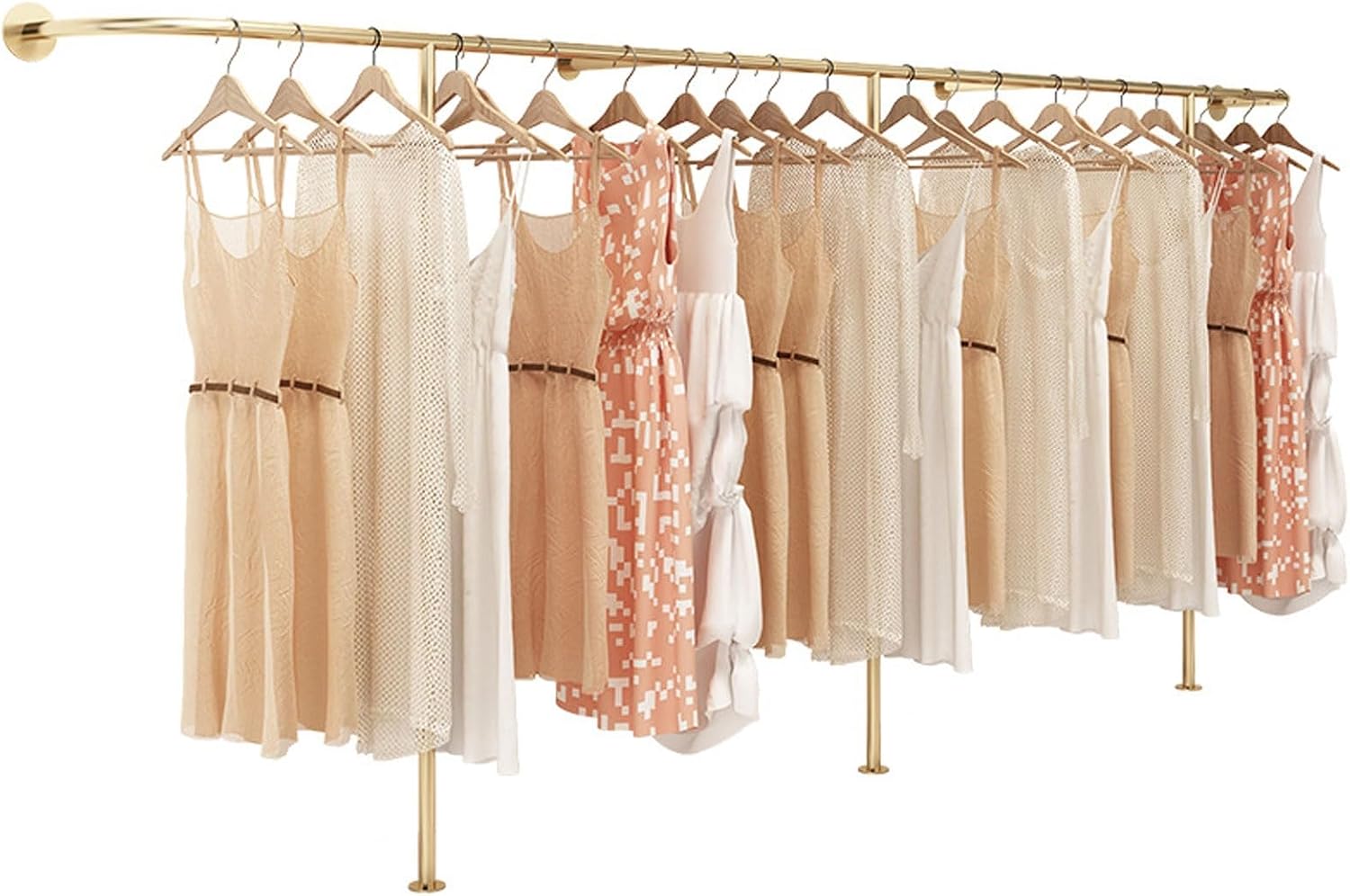 Wall Mounted Clothes Rail Modern Clothes Rack Retail Display Clothes Rack Freestanding Garment Rack Metal Coat Rack Garment Hanging Storage Rail, for Hanging Clothes (Size : 200cm)