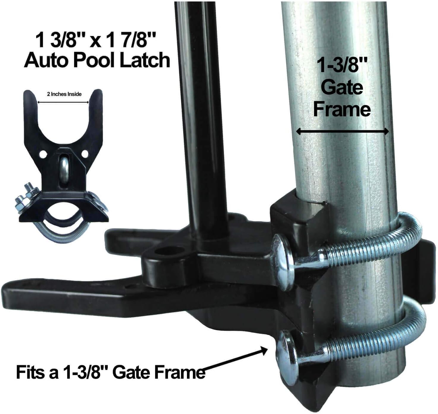 Push Style Pool Gate Latch for Chain Link 1-3/8' Gate Frames and 1-7/8' Gate Posts - CASE Qty 35