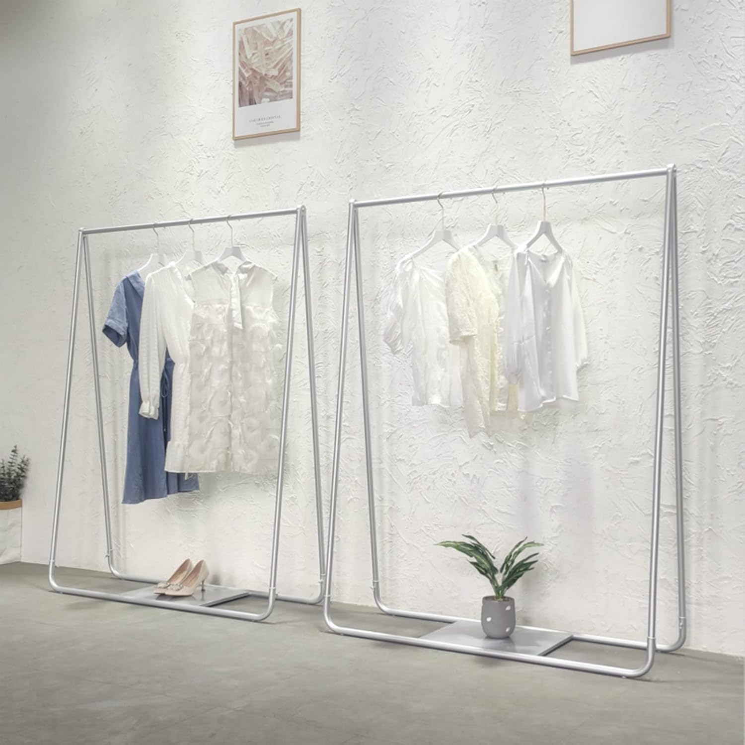 Garment Rack Metal Clothing Rack with Storage Shelf, Freestanding Coat Rack for Bedroom and Entryway, Heavy Duty Clothes Rail for Coat Shirts and Dresses, Easy to As(Size:120X40X160CM)