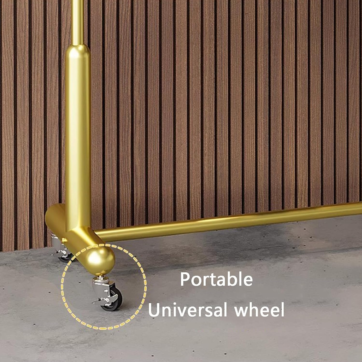 Heavy duty Garment rack Modern Heavy Duty Clothes Rail With Wheels, Rolling Clothing Rack For Hanging Clothes, Freestanding Coat Rack For Bedroom And Living Room, 280 Lb Load Capac (Gold 120X40X155CM