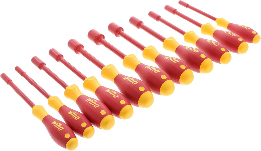 Wiha 32296 11-Piece 1000-Volt Insulated Nut Inch Driver Set