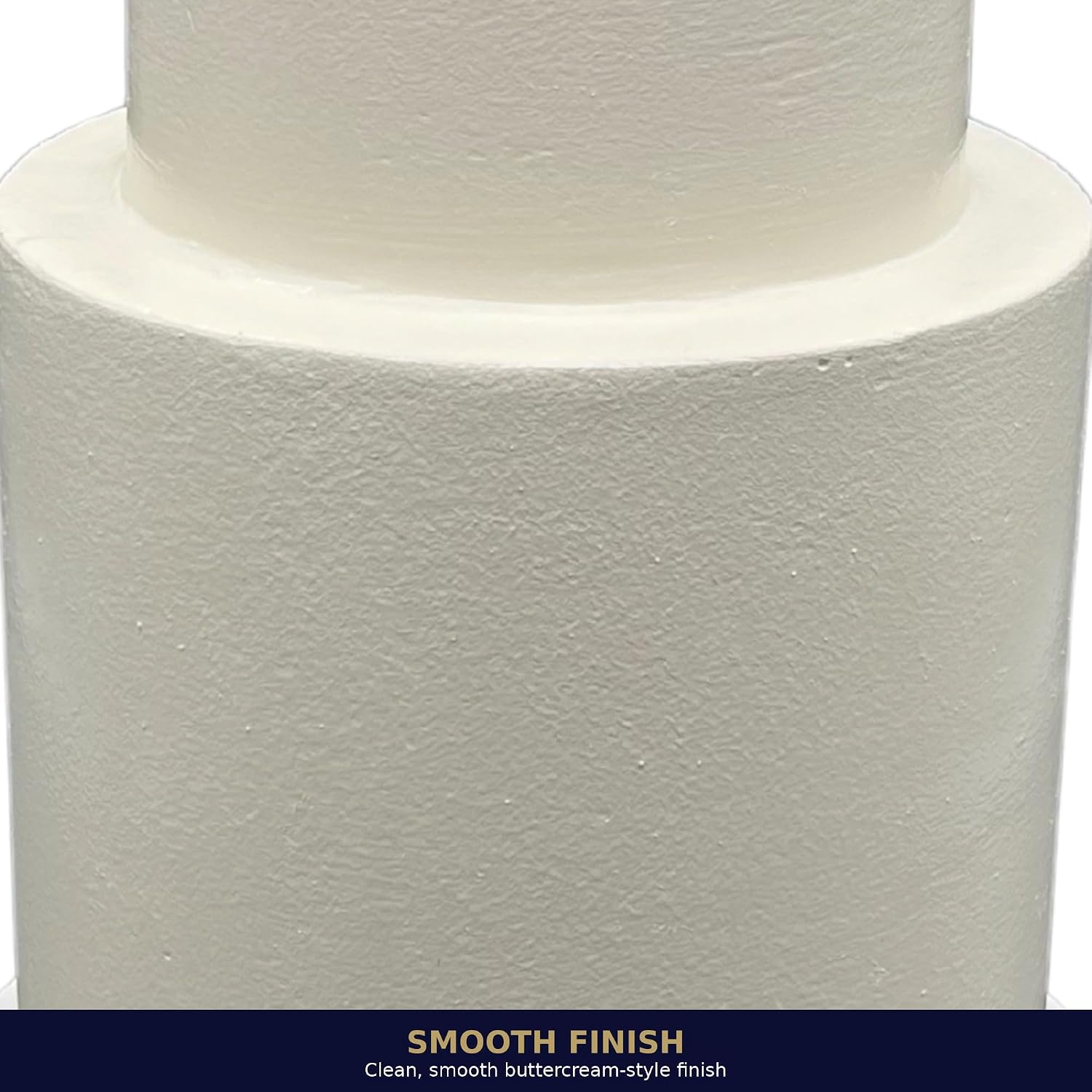 FromJennWithLove 2 Tier Fake Wedding Cake, 16' Tall Handcrafted Ivory Display Cake – 4-Day Artisan Process, Made in USA – Reusable Centerpiece for Weddings & Special Events