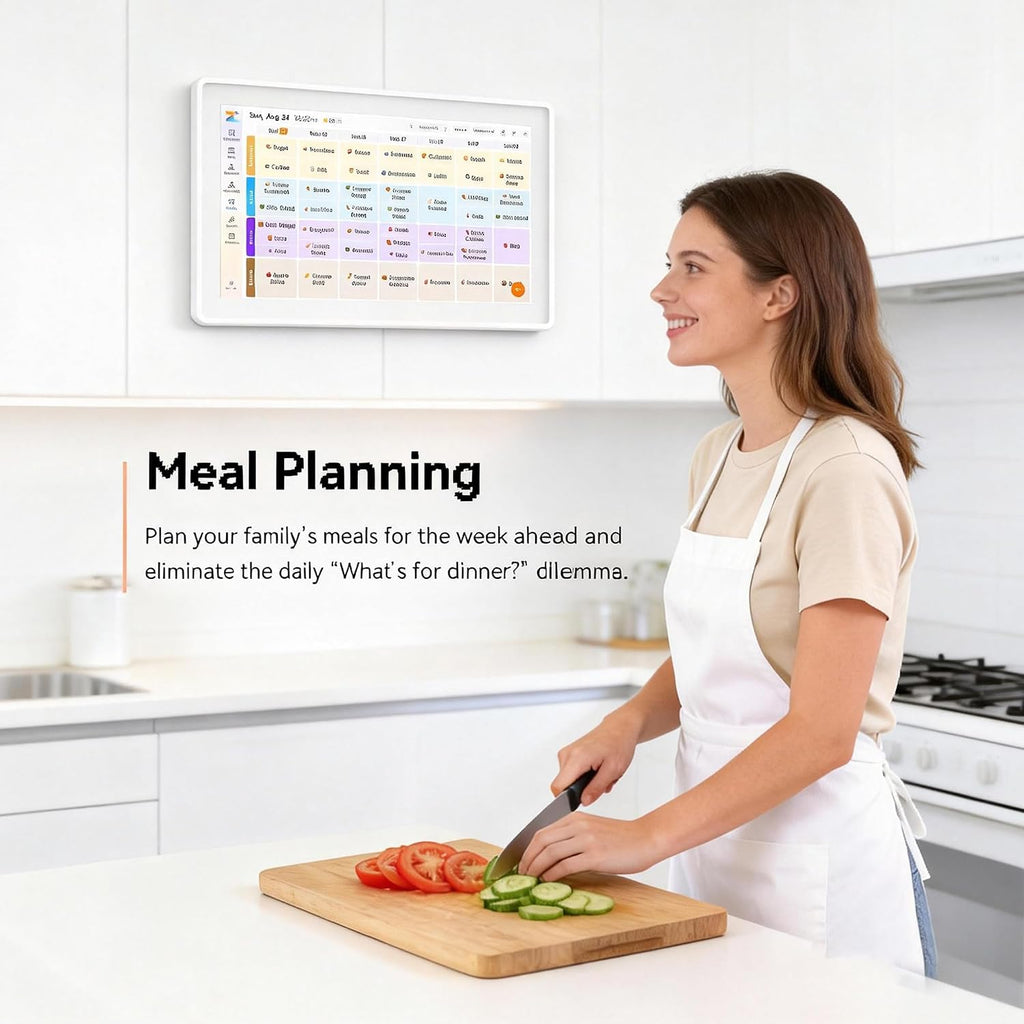 Digital Calendar,15.6-inch Digital Wall Planner & Chore Chart, Touchscreen Family Organizer for Schedules, Events & Reminders, Wall Mount Included, Smart Calendar Perfect for 2026 Planning (White Frame)