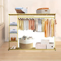 Hangers Display Stand - Garment Rack with Shelf, Metal Clothing Rack Free Standing Closet Organizer with 5 Tier Shelf,Large Clothing Display Stand for Home(One Color-L100cm