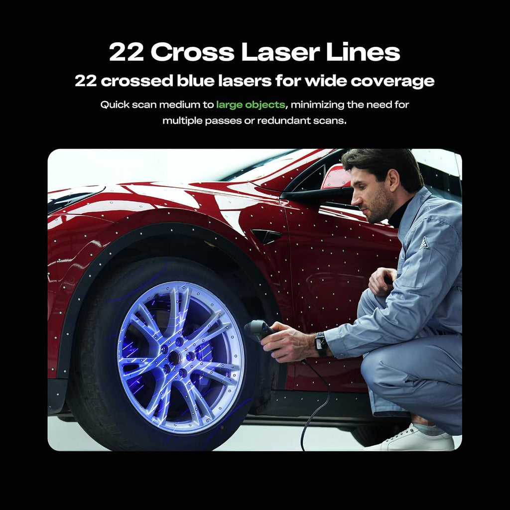 Creality CR-Scan Raptor Pro 3D Scanner for 3D Printing - 60fps High-Speed - 22+7 Blue Laser Blue Laser & NIR - 0.02mm Accuracy - 24-Bit Full - Scans Objects Between 0.2-157'