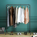 Clothing Rack with Shelves,Free-Standing Garment Rack, with Top Rod Organizer Shirt Towel Rack and Lower Storage Shelf for Boxes Shoes Boots