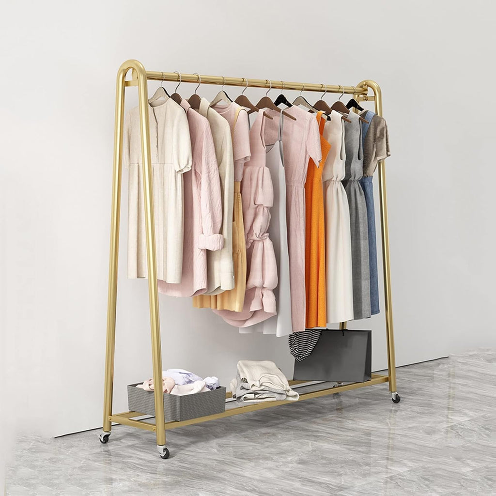 Garment Rack Display Clothes Racks Clothing with Wheels,Clothing Store Retail Racks Commercial Freestanding Hanger for Hanging Clothes,Heavy Duty Organizer (C-L100xH135CM/L39.4x53in