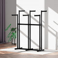 Clothing Racks - Metal Garment Racks for Retail Display Hanging Clothes, Heavy Duty Gold Commercial Clothing Display Rack with Wheels, FreeStanding Sturdy C(Black