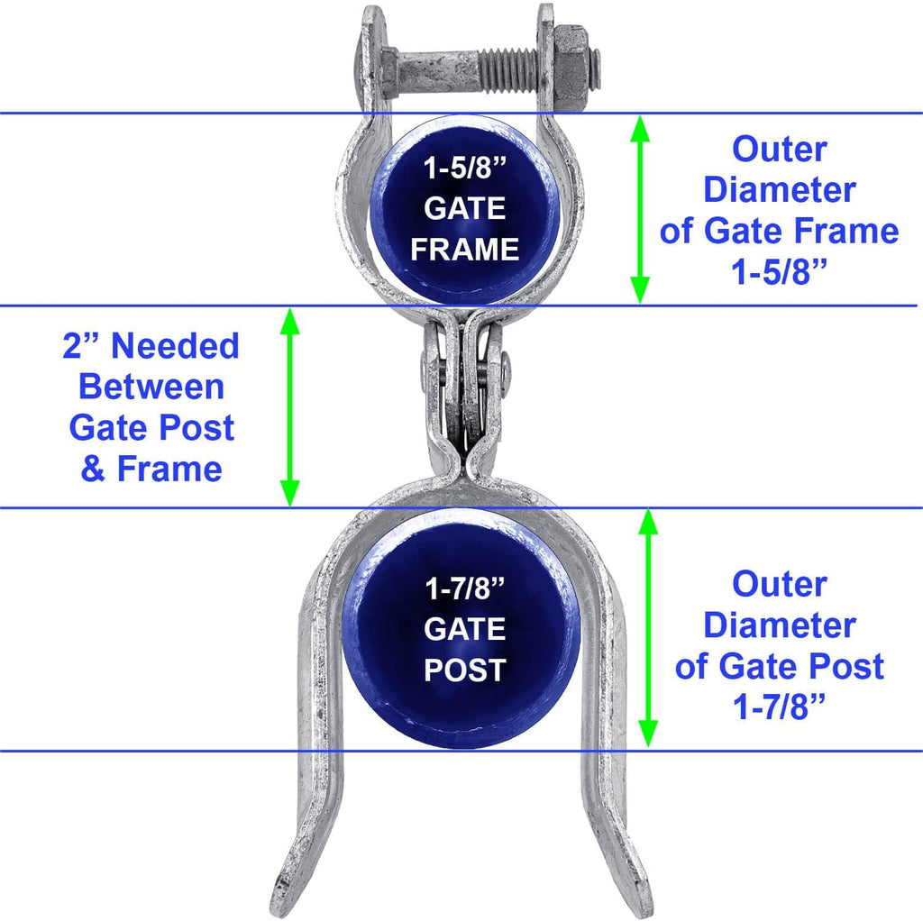 Heavy Duty Fork Latch (Bolt in) 1-5/8 x 1-7/8' Galvanized Pressed Steel - CASE Qty 25