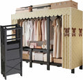 Foldable Wardrobe Closet System,Heavy Duty Portable Clothes Rack with Cover, Garment Racks for Bedroom