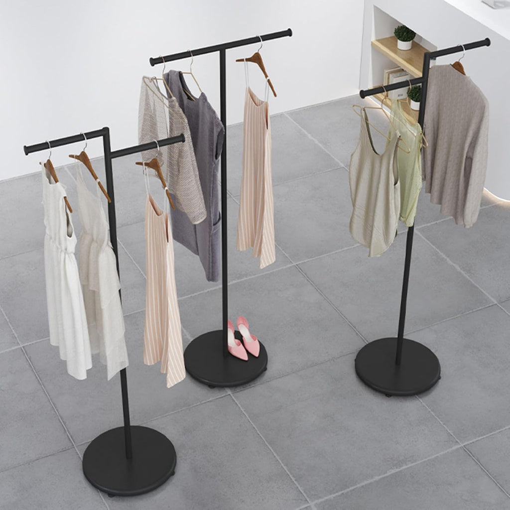 Freestanding Clothing Store Display Stands Garment Rack,boutique Retail T-type Clothes Hanger Entrance Porch Organization Hanging Rod,Suit Shirt Clothing Rack,laundry Room Hanging Clothes Rod