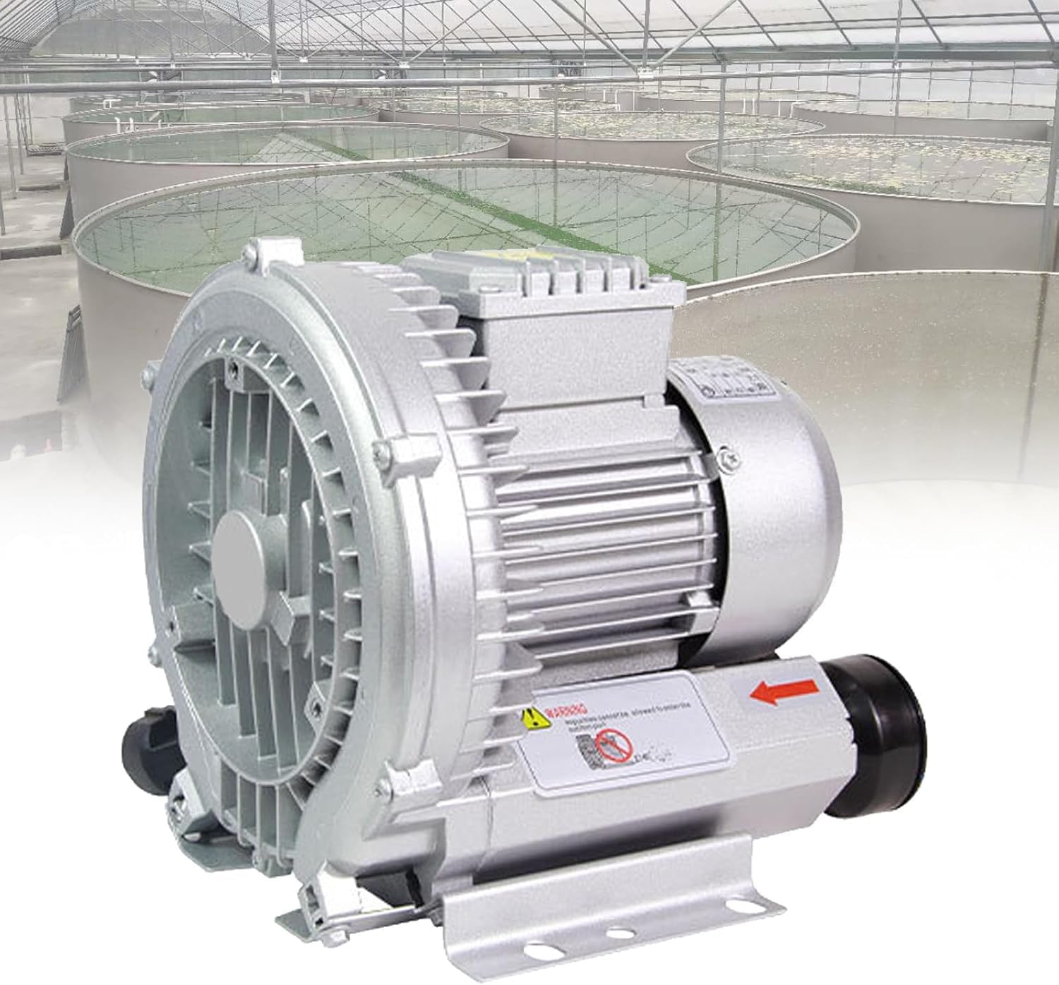 Regenerative Blower, Vortex Ring Blower, Industrial Extractor Blower,Commercial Ventilator, Air Blower with Dust Filter,for Workshops Fish Ponds Farms(1.1KW/220V)