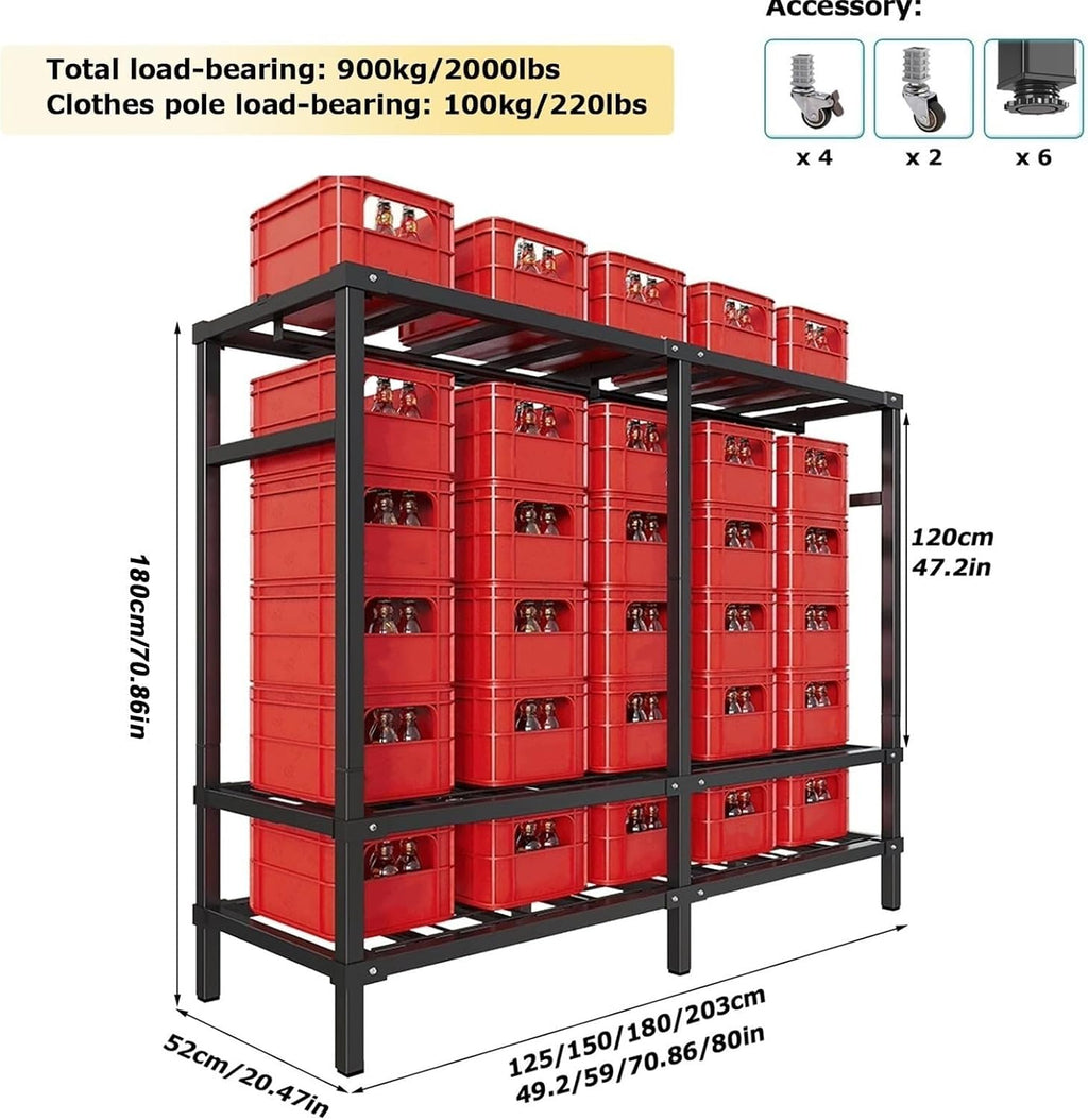 Heavy Duty Rolling Garment Rack With Cover, Width 20.47in，max 2000lbs, Foldable Clothing Rack For Hanging Clothes, Portable Freestanding Closets Wardrobe , Metal Armoires,multiple Sizes ( Size : 150*5