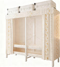 Portable Closet Wardrobe, Folding Garment Rack, Sturdy Large Wardrobe,Storage Organizer with Shelves and Cover(168cm/66.2in)
