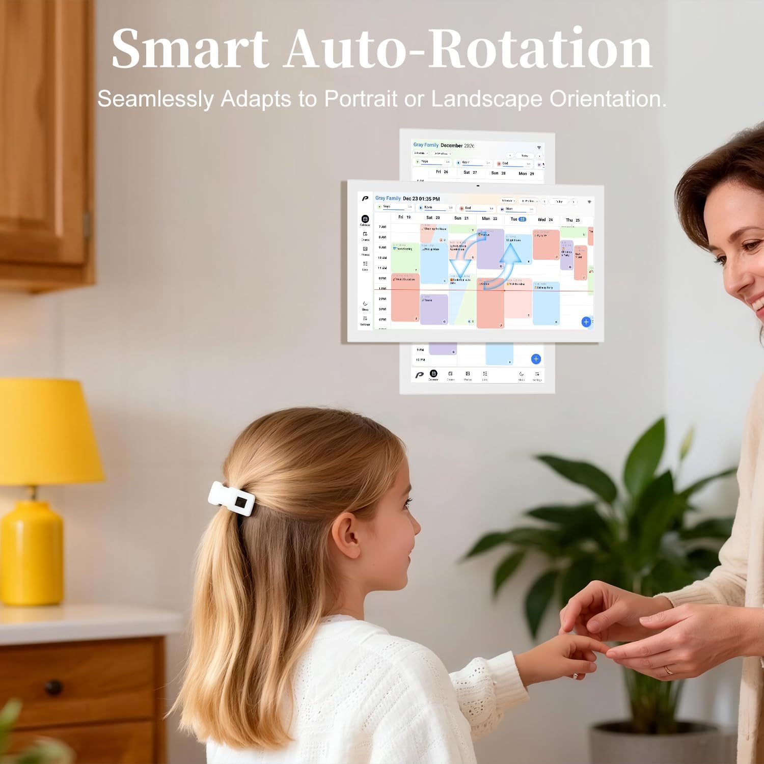 Digital Calendar, 21.5 inch Wall Planner & Chore Chart, FULL HD Interactive Touchscreen Display, Portable Smart Family Organizer, Event Planner, Perfect for Family Schedules - Wall Mountable, No Subscription (Free Magic Import)