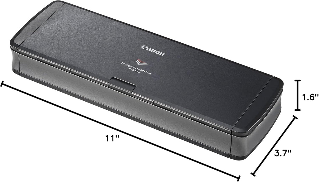Canon imageFORMULA P-215II Mobile Document Scanner, Black, 1.6' x 11' x 3.7'