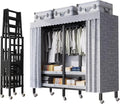 Large Foldable Wardrobe Closet - Heavy Duty Portable Rolling Garment Rack With Cover, For Hanging Clothes Freestanding Clothing Coat Storage Rack Load 2000lbs, Clothes Storage Organizer ( Size : 180*5