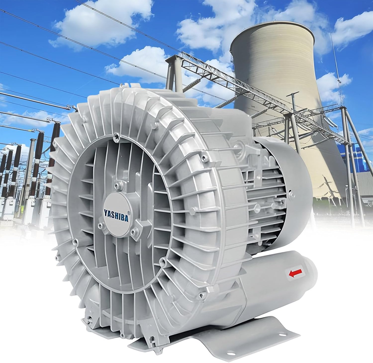 180W-1500W Oil-Free Low Noise Single Phase Regenerative Blower - Industrial Vortex Air Pump for Blowing, Suction, Aeration, Packaging & Automation (370W/0.5HP)