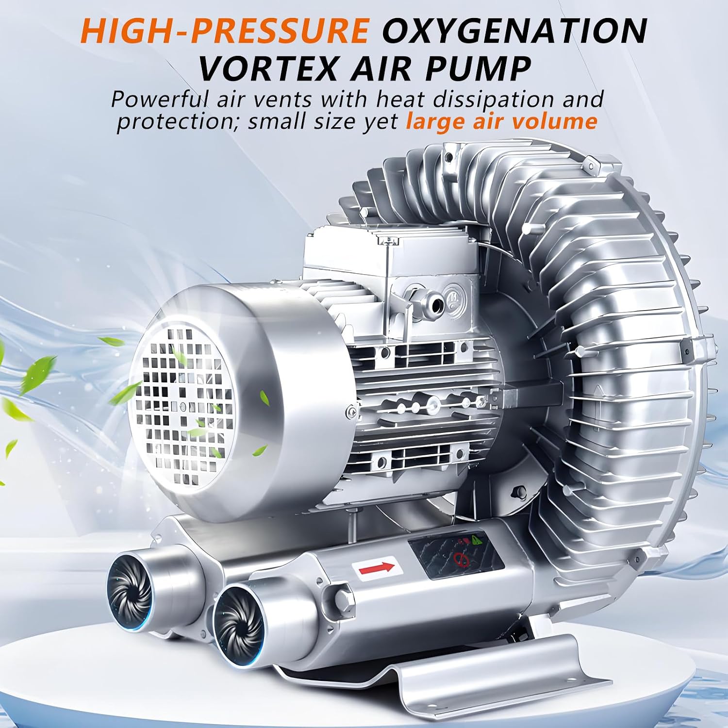 Regenerative Air Pump,1500W-7500W 380V Three Phase,Industrial Vacuum Pump Blower,Low Noise,for Seedling/Hatching Pond Oxygenation 3000W