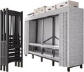 Large Heavy-Duty Portable Wardrobe Closet Rack with Cover - Rolling Freestanding Clothes Organizer System for Hanging Clothes