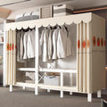 Foldable Portable Closet Wardrobe, Load 2000lbs, Portable Wardrobe Closet, Heavy Duty Clothes Rack, Garment Racks with Cover, for Bedroom, White Frame(A,221cm/87in)