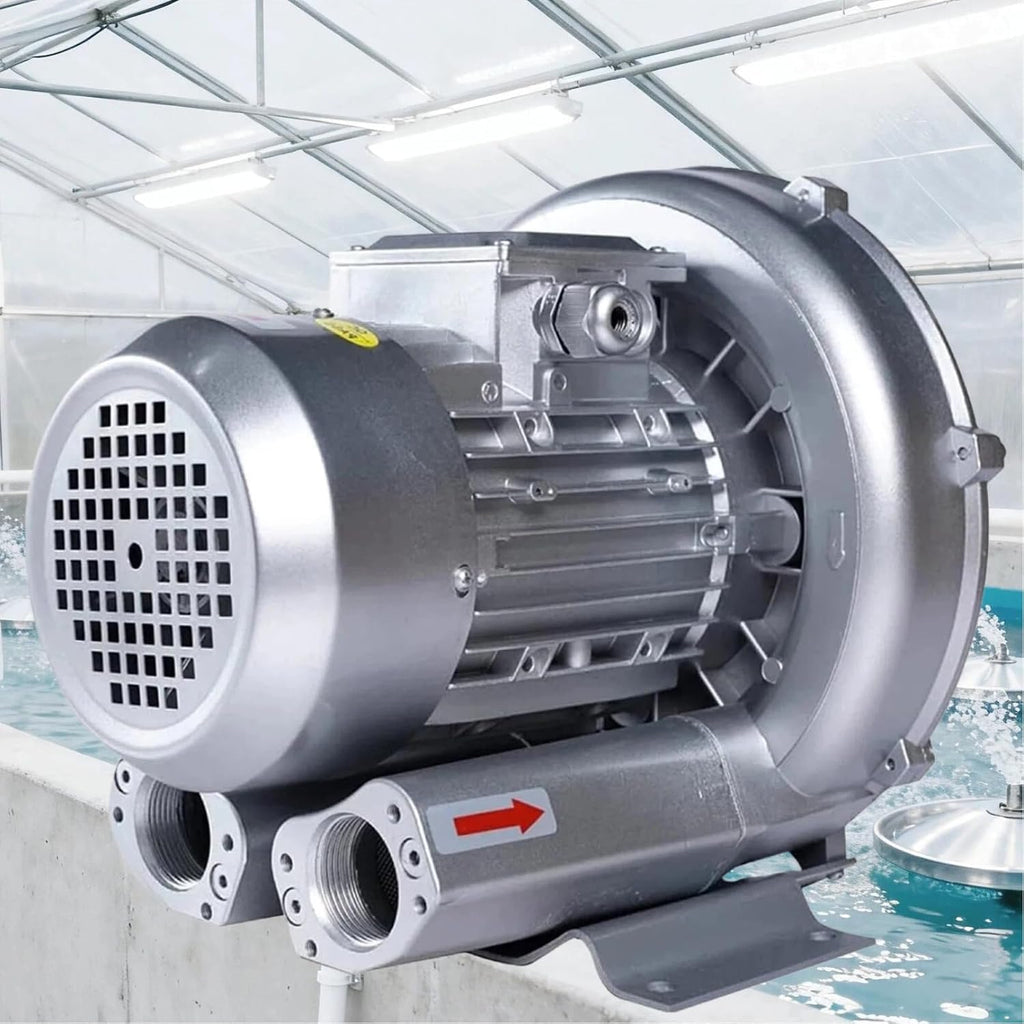Regenerative Blower,120W, 180W, 250W, 370W, 550W,750W,1100W,1500W Vortex Ring Blower, 110v 60hz Industrial Vacuum Pump,Fish Ponds Aeration Oxygenation Machine (180W/0.24HP)