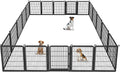 Dog Playpen Outdoor, 32' Height 20 Panels Pet Fence with Low Threshold Full Gate, Large Dog Fence Outdoor for Yard, Heavy Duty Pet Playpen Metal Play Pen Fence for RV Camping
