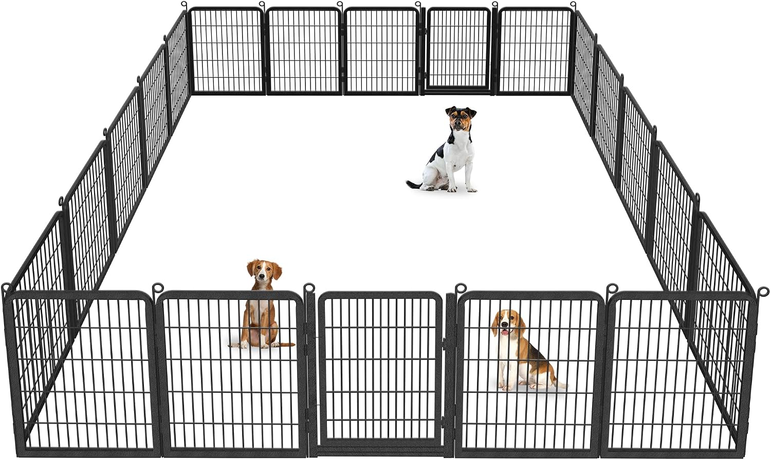 Dog Playpen Outdoor, 32' Height 20 Panels Pet Fence with Low Threshold Full Gate, Large Dog Fence Outdoor for Yard, Heavy Duty Pet Playpen Metal Play Pen Fence for RV Camping