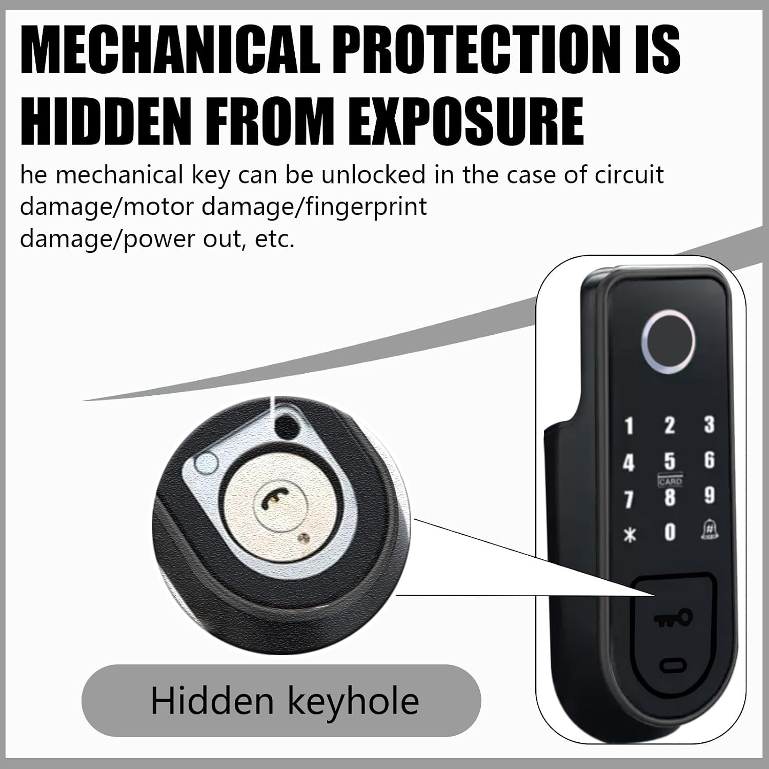 Smart Lock,Electronic gate Latch for Outdoor Fence, Waterproof keyless Smart Rim Lock, Smart Latch Double gate Lock, WiFi Double Sided Fingerprint Reader Lock,with Ttlock App