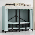 Heavy Duty Portable Wardrobe Closet With Cover, Foldable Garment Rack, Metal Freestanding Clothing Rack For Hanging Clothes, For Bedroom, Dorm(Blue2,168x170x50cm)