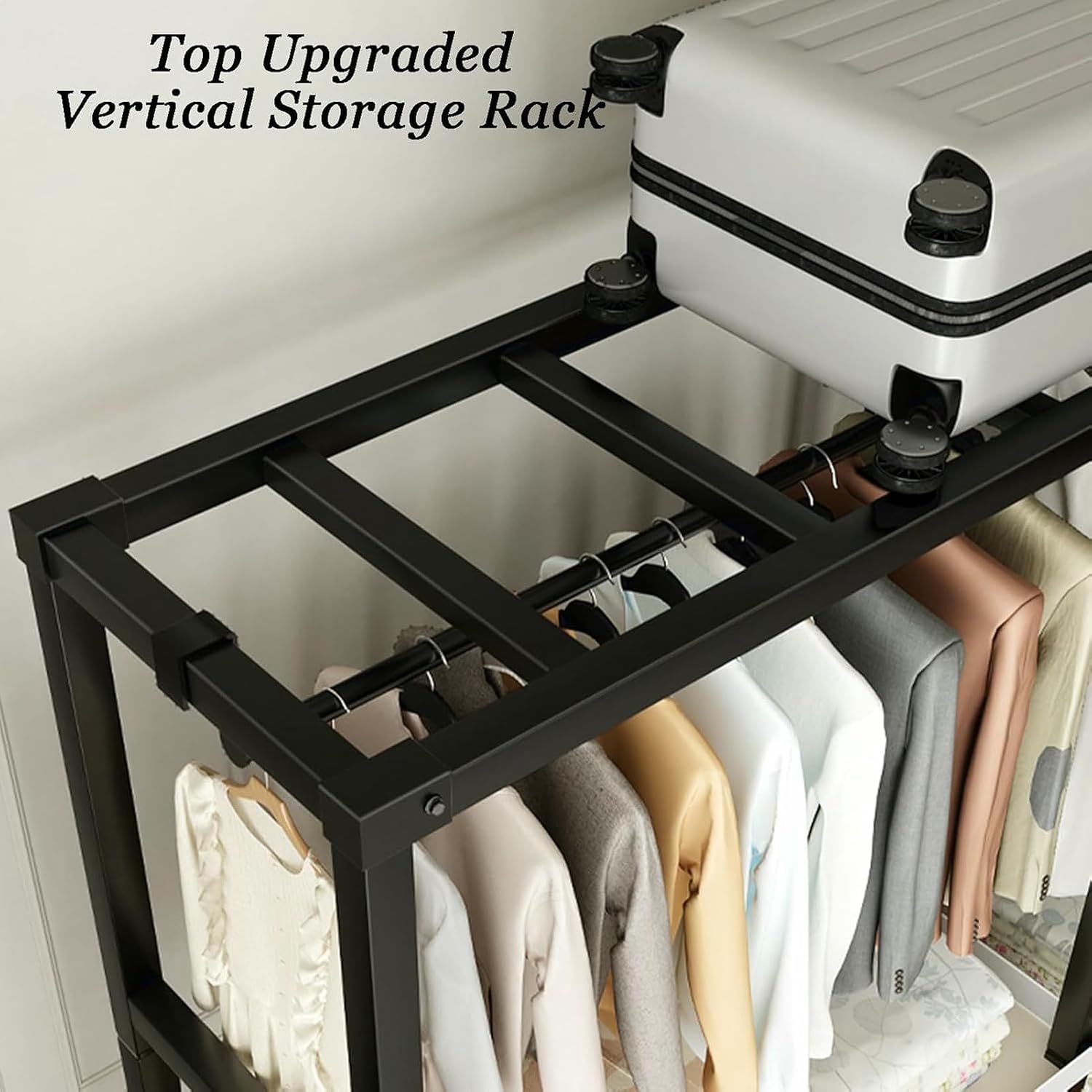 Portable Closet Wardrobe,Freestanding Closet with Adjustable Foot Pads,Coat Storage Garment Racks,for Bedroom Free Standing Clothes Rack with Cover(Color 3) Rack