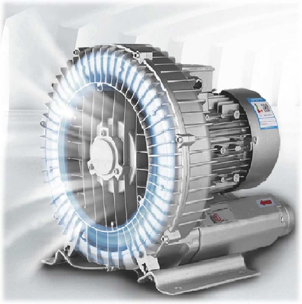 Regenerative Blower High Pressure Vortex Ring Blower 110V 180W 350W 550W 750W Fish Ponds Aeration Oxygenation Machine Industrial Vacuum Pump for Air Blowing Or Suction(350W)