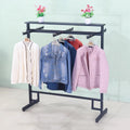 6 Arms Clothing Retail Rack for Clothing Display, Heavy Duty Garment Rack, Free Standing Metal Shirt Rack for Bedroom Retail Boutique Use,Black