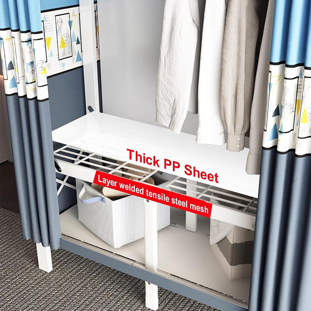 Foldable Portable Closet Wardrobe, Load 2000lbs, Portable Wardrobe Closet, Heavy Duty Clothes Rack, Garment Racks with Cover, for Bedroom, White Frame(A,221cm/87in)