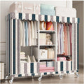 Rolling Clothes Rack with Cover for Bedroom Portable Wardrobe Closet for Hanging Clothes Freestanding Garment Rack with Wheels, Rod and Shelves (Color : B, Size : 160x45x170cm)