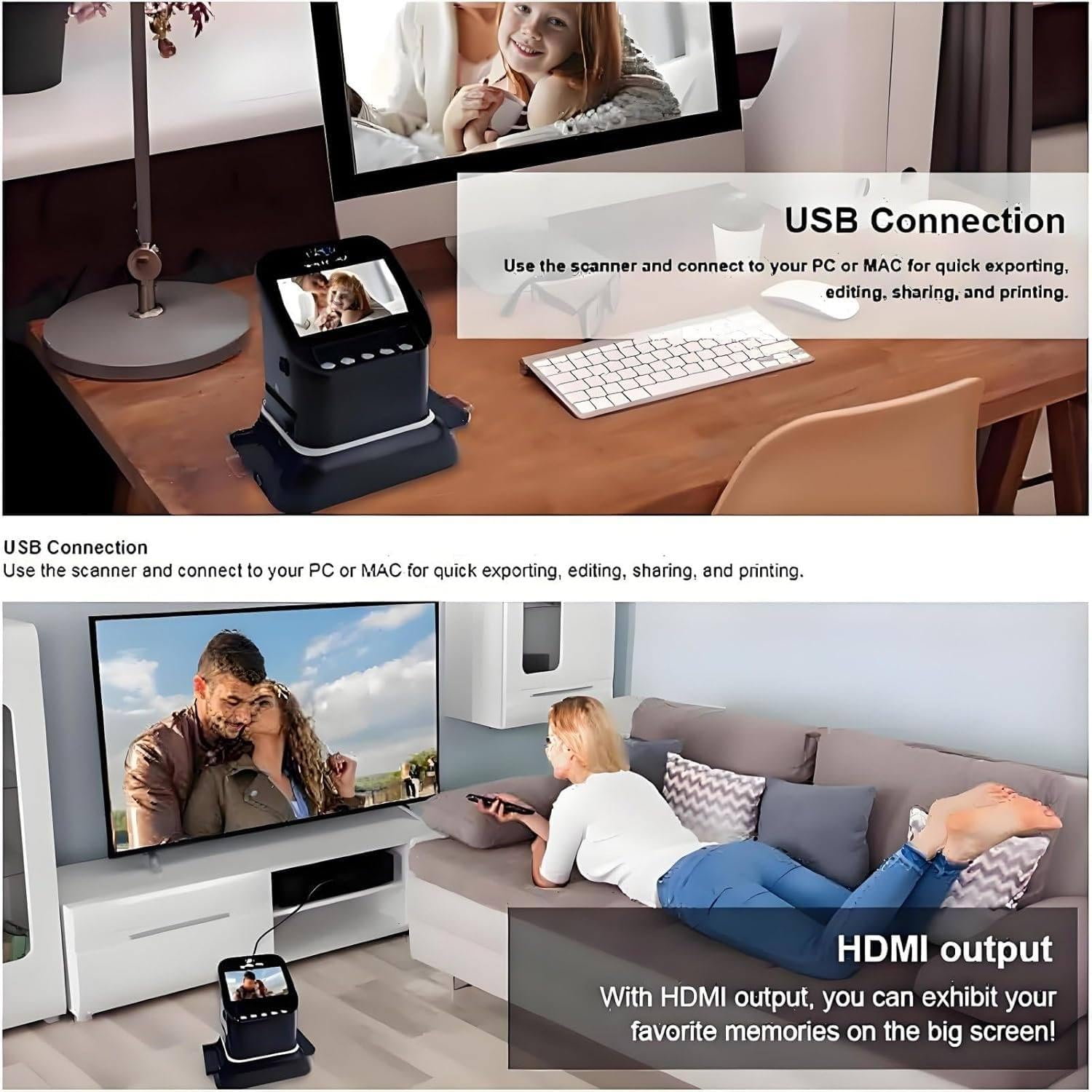 120 High Resolution Film Scanner, Film Negative Scanner 35mm, 22MP High-Resolution Negative Convert Color & B & W, 120, 126, 127 Negatives Slides to JPEG Photos, Support HDMI/USB Output