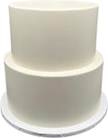 FromJennWithLove 2 Tier Fake Wedding Cake, 12' Tall Handcrafted Ivory Display Cake – 4-Day Artisan Process, Made in USA – Reusable Centerpiece for Weddings & Bridal Showers