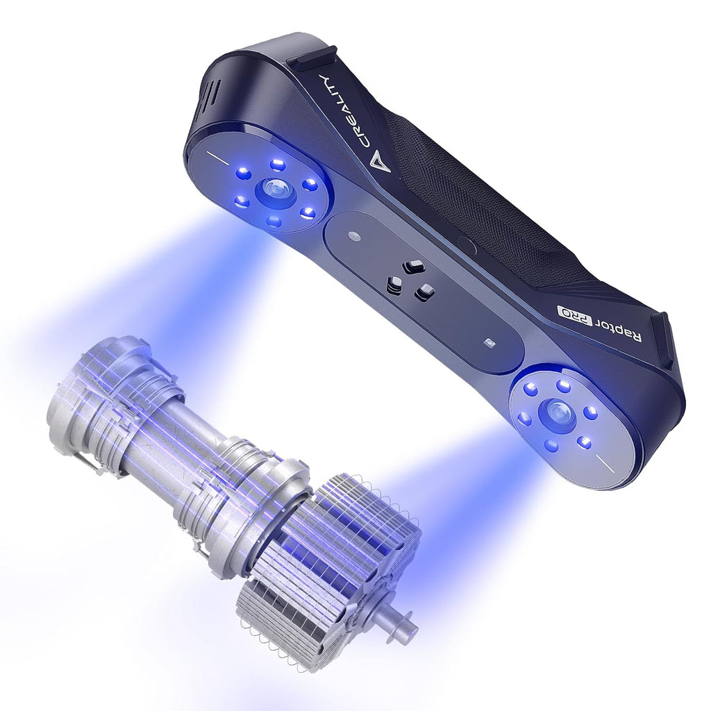 Creality CR-Scan Raptor Pro 3D Scanner for 3D Printing - 60fps High-Speed - 22+7 Blue Laser Blue Laser & NIR - 0.02mm Accuracy - 24-Bit Full - Scans Objects Between 0.2-157'