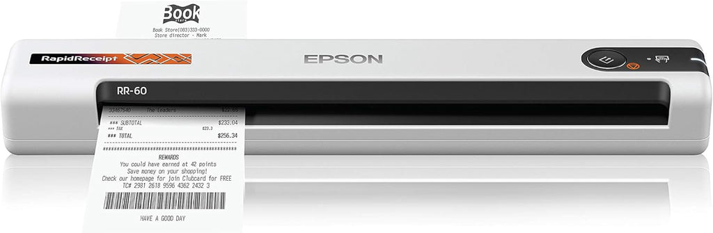 Epson RapidReceipt RR-60 Mobile Tax Receipt and Color Document Scanner with Complimentary Data Management Software for PC & Mac