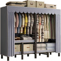 Portable Closet Wardrobe,Freestanding Coat Storage Garment Racks,Closet Storage Organizer with Shelves and Cover,Easy Assembly(Color 1,150x50x170CM)