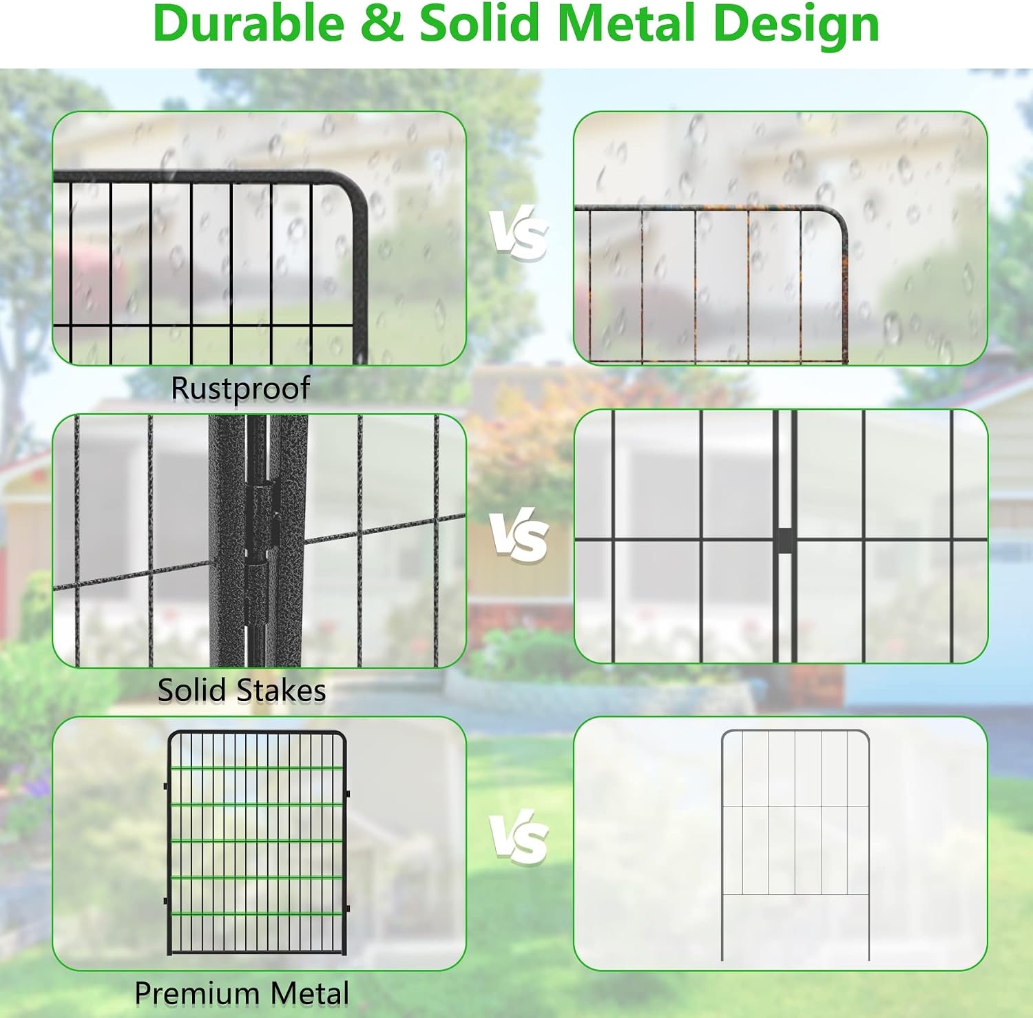 No Dig Decorative Garden Fence with Gate Rustproof Metal Fence Panels, 40in(H) x 64Ft(L) Garden Fencing for Yard 24 Panels Animal Barrier Fence for Dogs, Rabbit, Patio