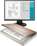 Plustek OpticSlim 1680 - High Speed Large Format Flatbed Scanner, scan Tabloid Size in 3 Seconds. Dual View Function Enable You to Quickly Check the Image Adjustment Effect