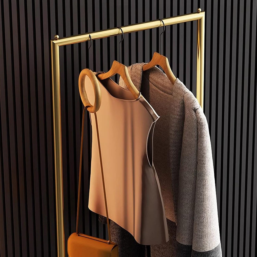 Heavy duty Garment rack Freestanding Coat Rack With Marble Base Nordic Modern Clothing Rack For Hanging Clothes Space Saving Clothes Rail Living Room Bedroom Clothes Organizer,60X30X150CM (Gold+white