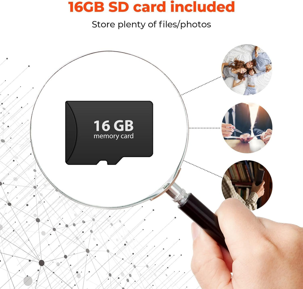 WiFi Portable Handheld Color Photo Scanner for A4 Document,Business Card,Books, Receipt,Pictures up to 1050 DPI,Connect Computer Via Built-in WiFi/USB Cable, Needn't Driver,with 16G SD Card (White)