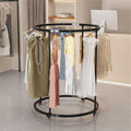 Black,150CM,Round Garment Clothing Rack, Freestanding Metal Rotating Garment Rack with 4 Wheels,Retail Spiral Dress Rack,Commercial Floor Standing Clothes Hanging Rack,Portable Retail Display Stand