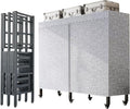 Portable Closet Wardrobe on Wheels, Heavy-Duty 2000 lbs Capacity Freestanding Metal Clothing Rack with Cover for Rolling Garment Storage