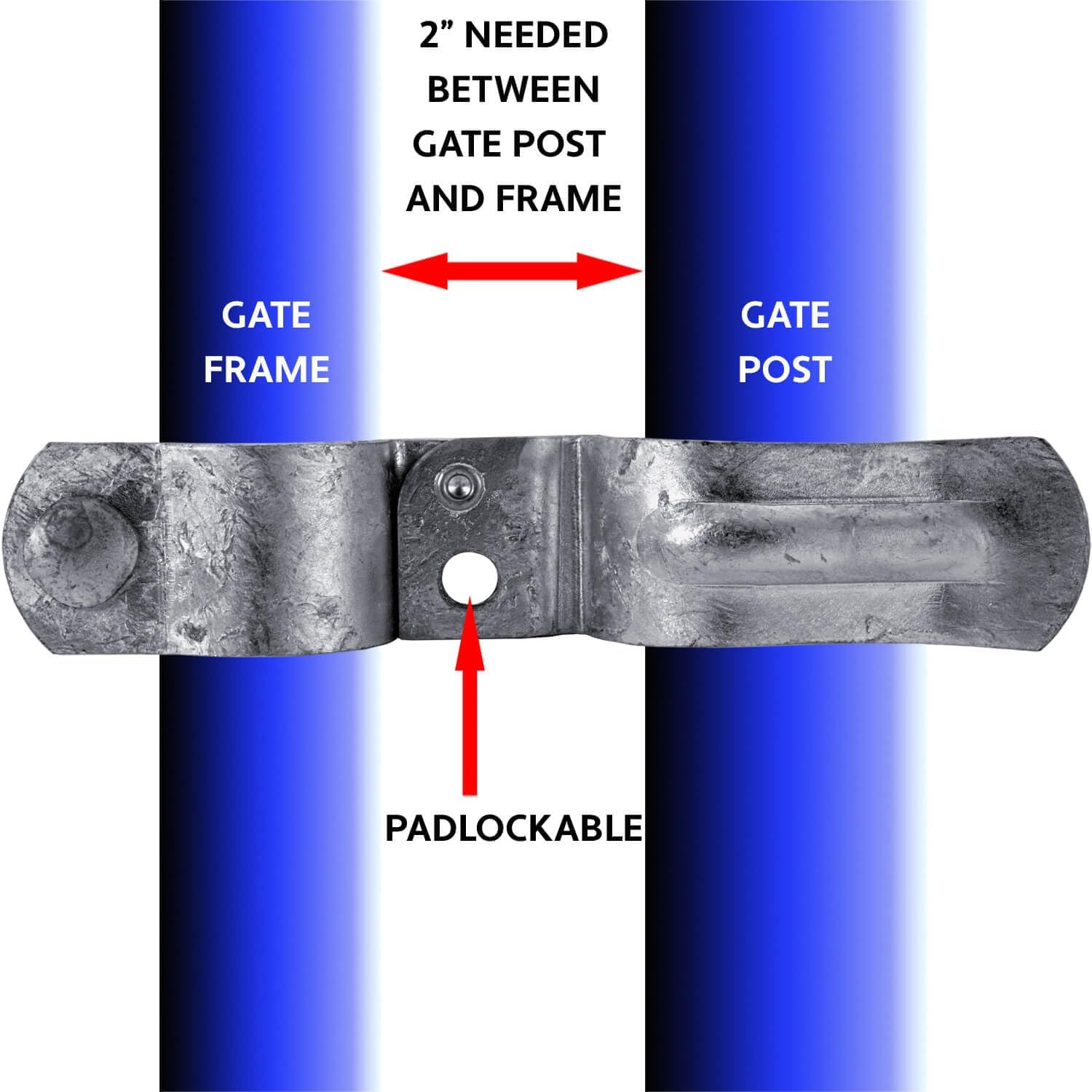 Heavy Duty Fork Latch (Bolt in) 1-5/8 x 1-7/8' Galvanized Pressed Steel - CASE Qty 25