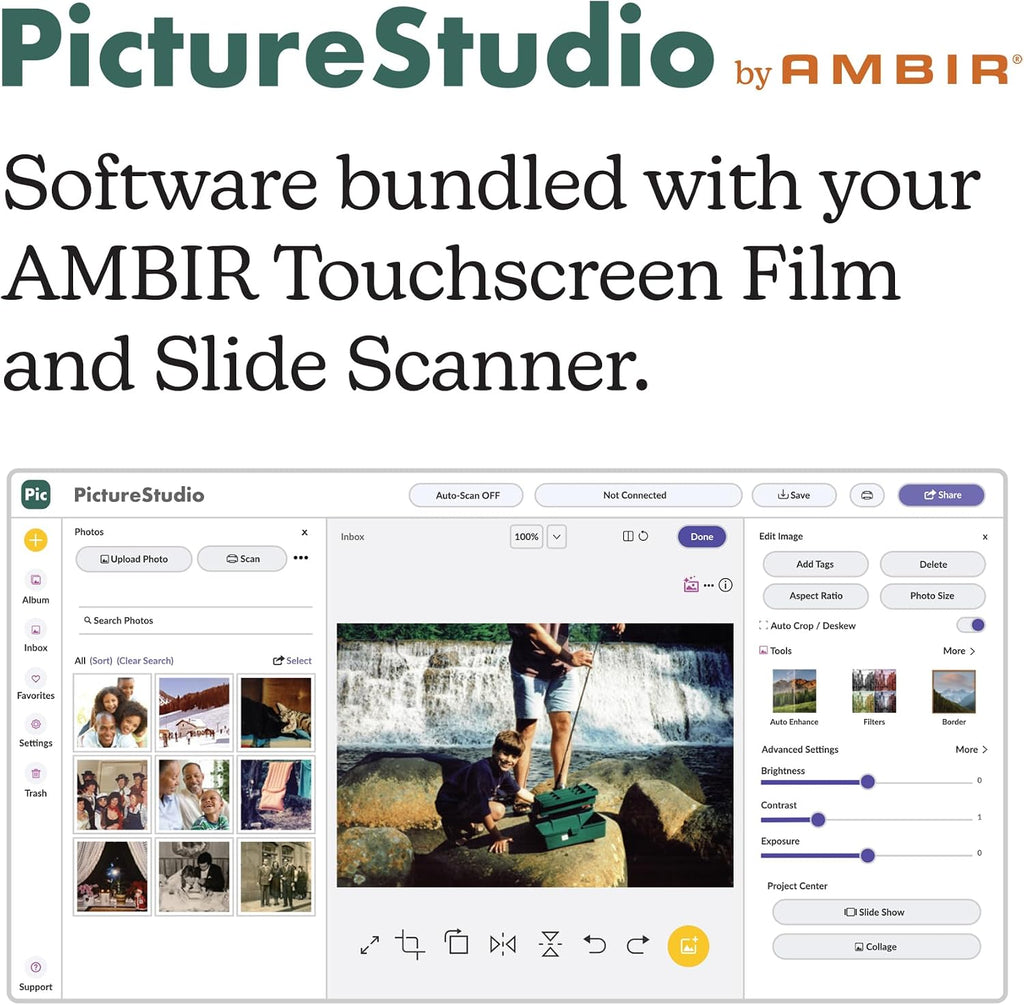 High-Resolution Touch Screen Film and Slide Scanner with PictureStudio by AMBIR (FS550-TS)