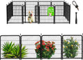 Getlay Tall Garden Fence, 32 in(H) Dog Fence Outdoor for Yard. 12 Panels Total 26.6 Ft(L) Puppy Playpen, Suitable for Indoor or Outdoor Use Play Pens for Puppys, Large Dog Pen, Fences for Garden
