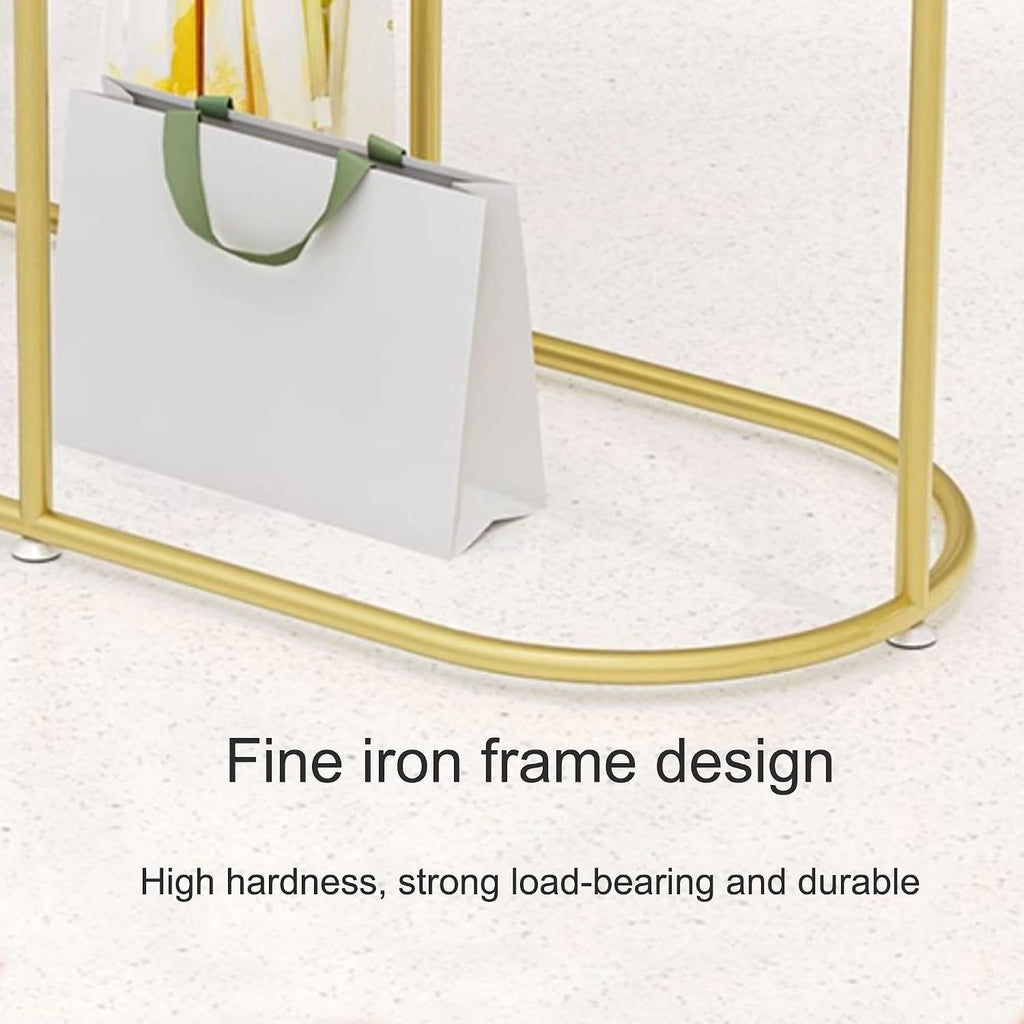 Modern Clothing Metal Hanging Rod Floor Standing Clothes Rack for Bedroom Hall and Boutique Freestanding Garment Rack in